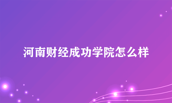 河南财经成功学院怎么样