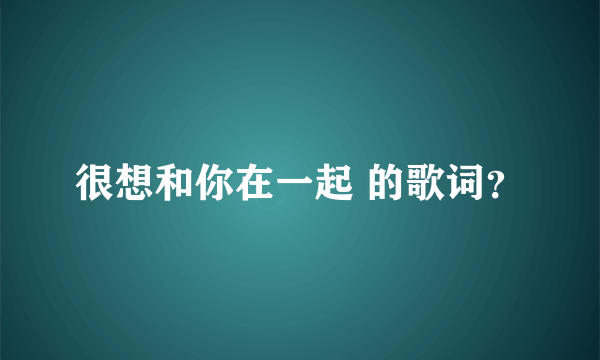 很想和你在一起 的歌词？