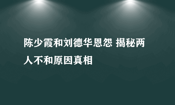 陈少霞和刘德华恩怨 揭秘两人不和原因真相