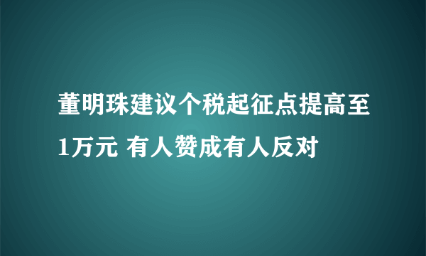 董明珠建议个税起征点提高至1万元 有人赞成有人反对