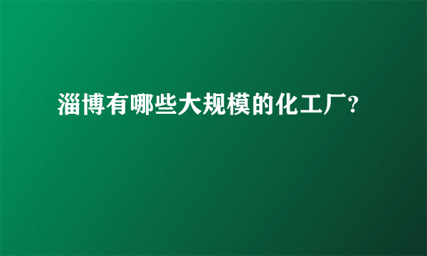 淄博有哪些大规模的化工厂?