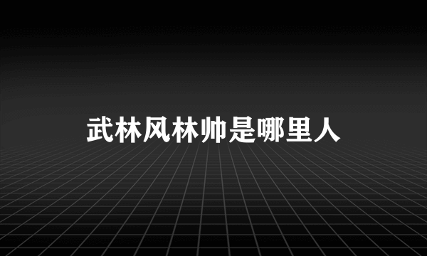 武林风林帅是哪里人