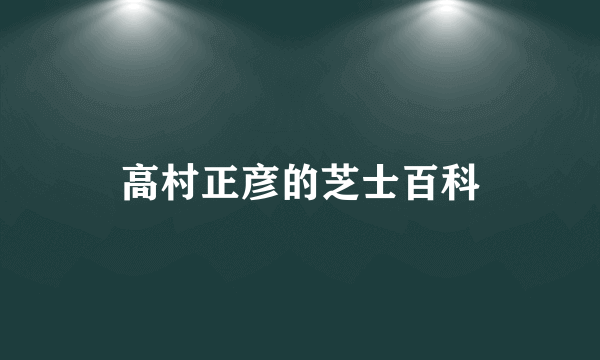 高村正彦的芝士百科