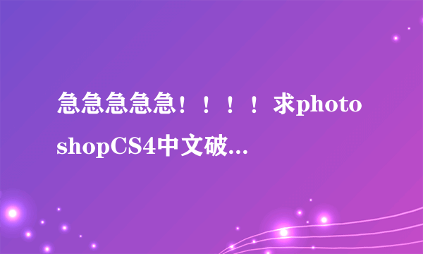 急急急急急！！！！求photoshopCS4中文破解版(非试用)！！