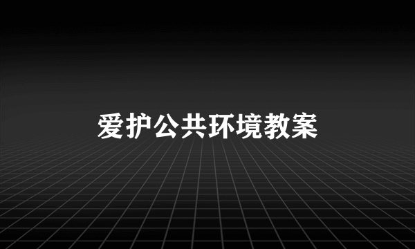 爱护公共环境教案