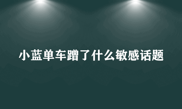 小蓝单车蹭了什么敏感话题