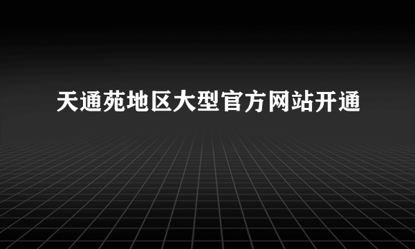 天通苑地区大型官方网站开通