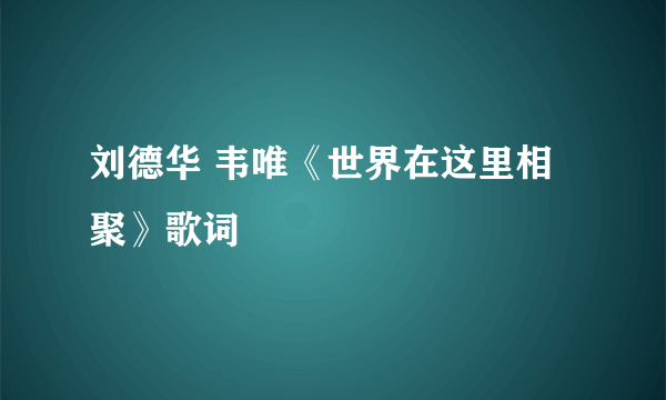 刘德华 韦唯《世界在这里相聚》歌词