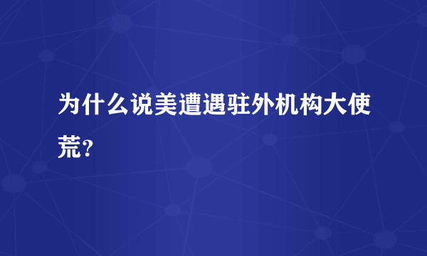 为什么说美遭遇驻外机构大使荒？