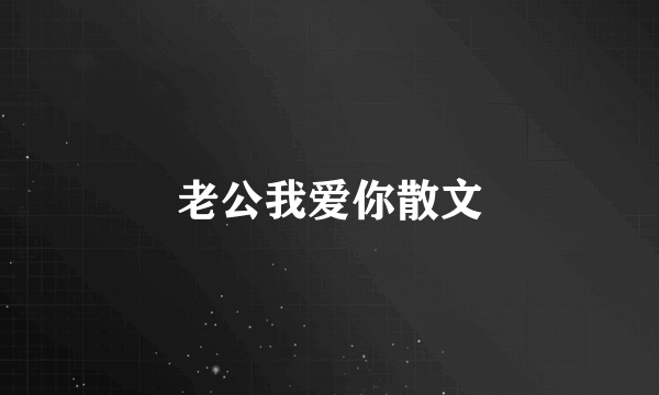 老公我爱你散文