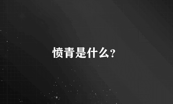 愤青是什么？