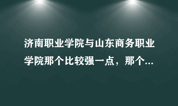 济南职业学院与山东商务职业学院那个比较强一点，那个比较好，求真实？