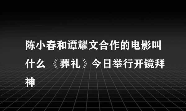 陈小春和谭耀文合作的电影叫什么 《葬礼》今日举行开镜拜神