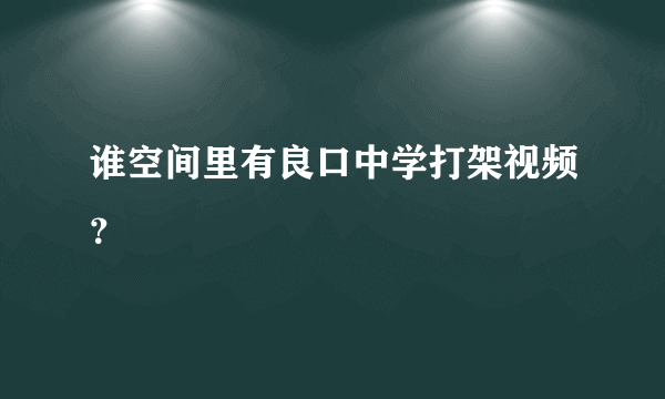 谁空间里有良口中学打架视频？