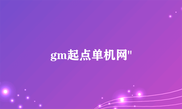 gm起点单机网