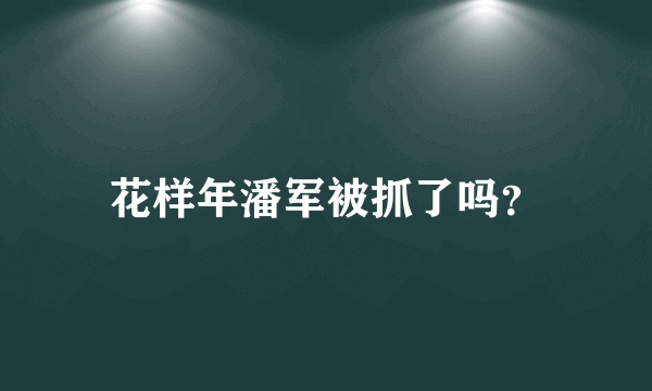 花样年潘军被抓了吗？