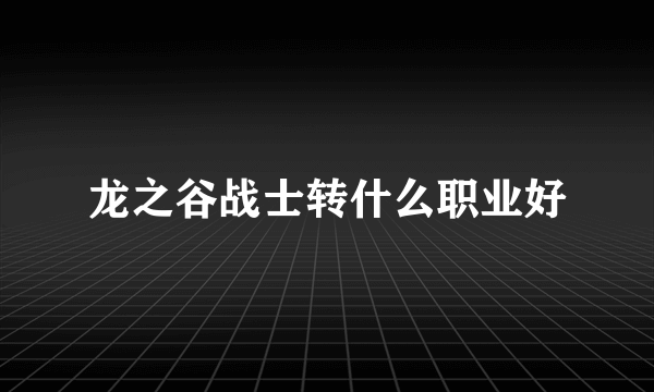 龙之谷战士转什么职业好