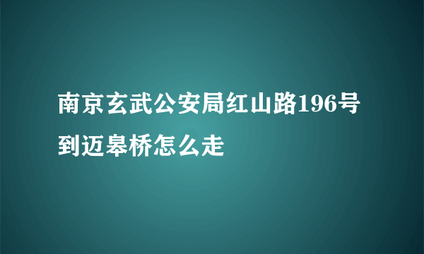 南京玄武公安局红山路196号到迈皋桥怎么走