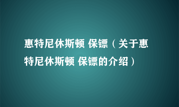 惠特尼休斯顿 保镖（关于惠特尼休斯顿 保镖的介绍）