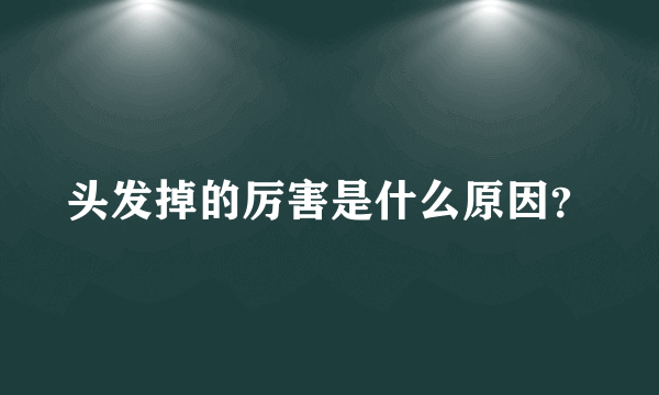 头发掉的厉害是什么原因？