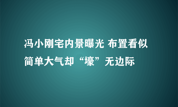 冯小刚宅内景曝光 布置看似简单大气却“壕”无边际