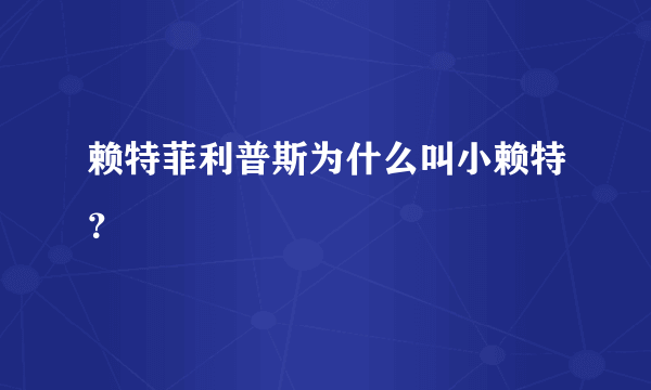 赖特菲利普斯为什么叫小赖特？