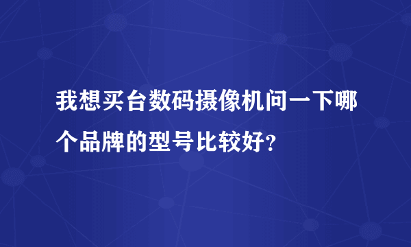 我想买台数码摄像机问一下哪个品牌的型号比较好？