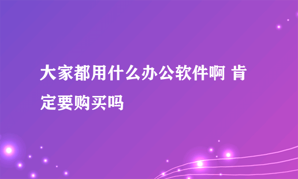 大家都用什么办公软件啊 肯定要购买吗