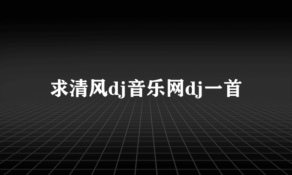 求清风dj音乐网dj一首