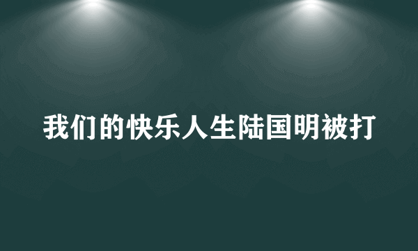 我们的快乐人生陆国明被打