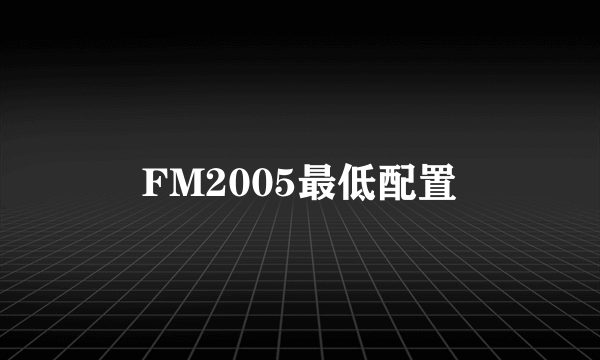 FM2005最低配置