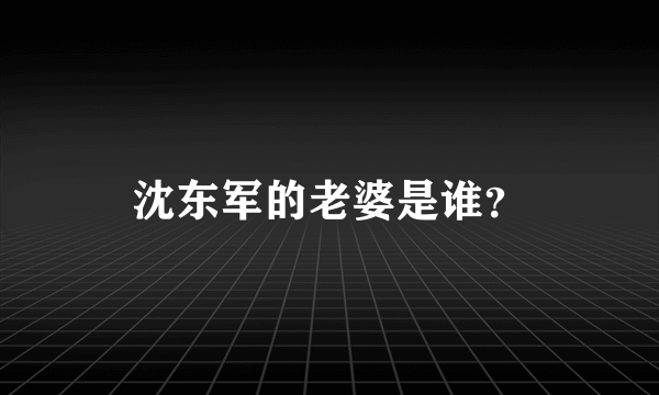 沈东军的老婆是谁？