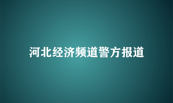 河北经济频道警方报道