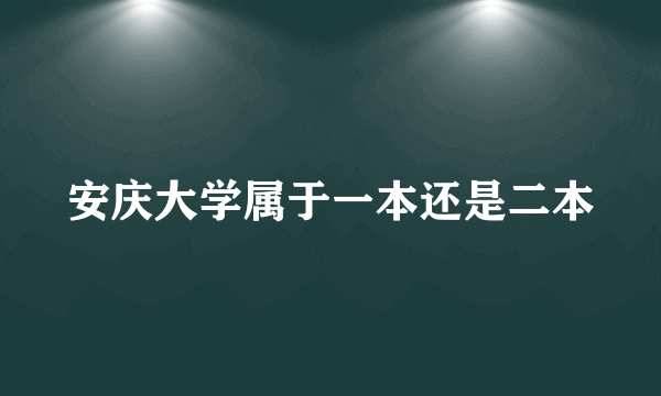 安庆大学属于一本还是二本