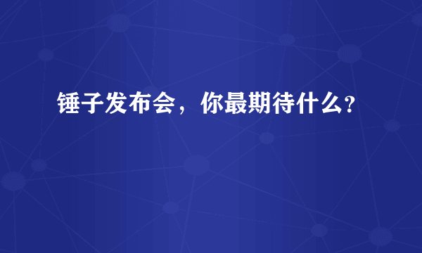 锤子发布会，你最期待什么？