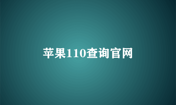 苹果110查询官网