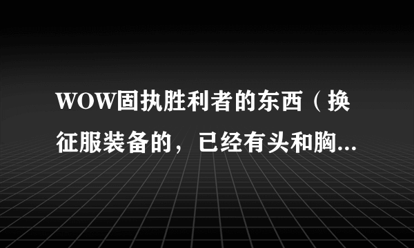 WOW固执胜利者的东西（换征服装备的，已经有头和胸甲），其他的哪弄？