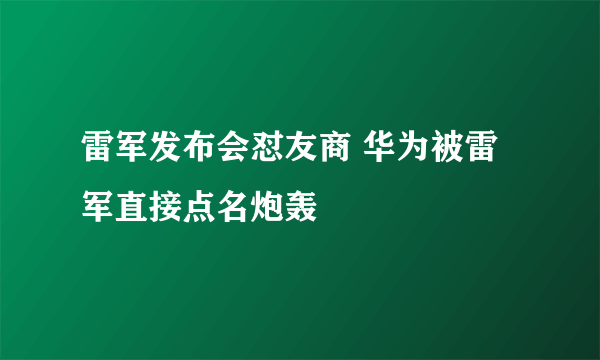 雷军发布会怼友商 华为被雷军直接点名炮轰