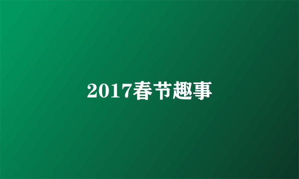 2017春节趣事