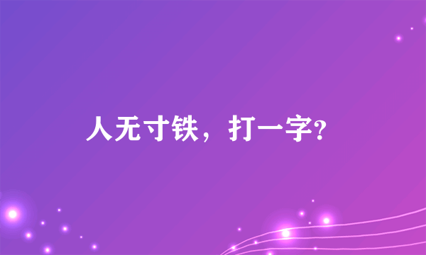 人无寸铁，打一字？