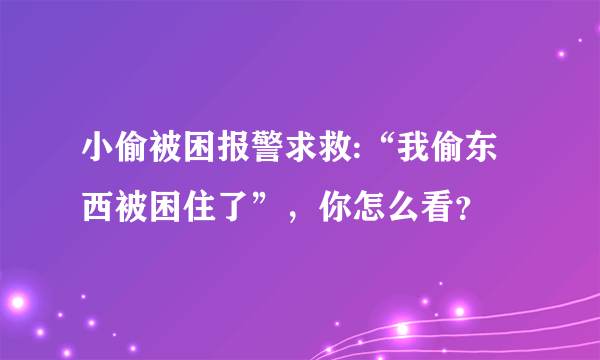 小偷被困报警求救:“我偷东西被困住了”，你怎么看？