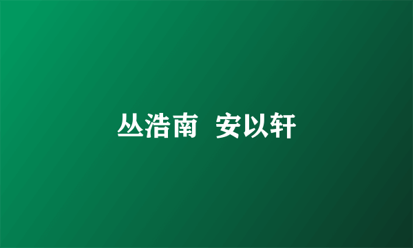 丛浩南  安以轩