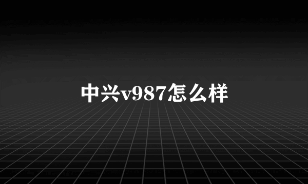 中兴v987怎么样