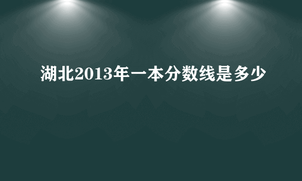 湖北2013年一本分数线是多少