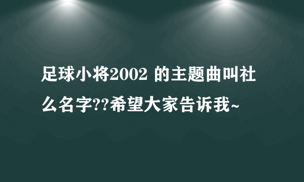 足球小将2002 的主题曲叫社么名字??希望大家告诉我~