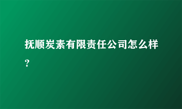 抚顺炭素有限责任公司怎么样？