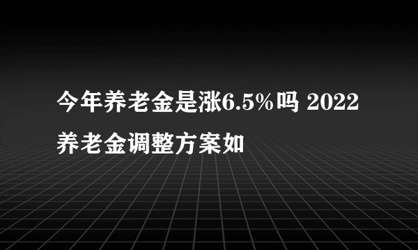 今年养老金是涨6.5%吗 2022养老金调整方案如