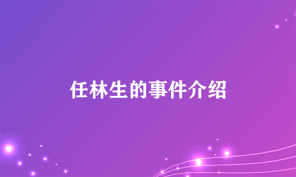 任林生的事件介绍