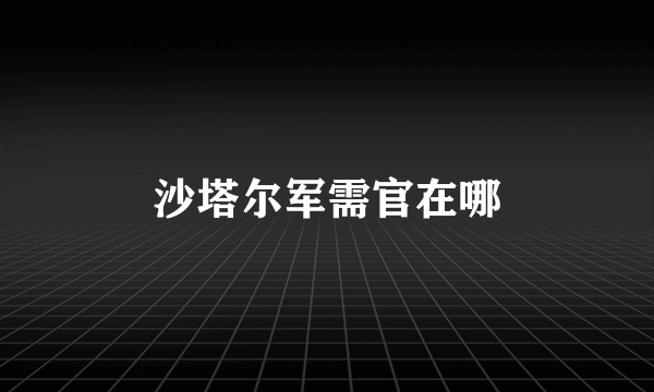 沙塔尔军需官在哪