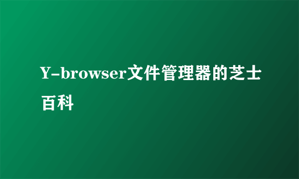 Y-browser文件管理器的芝士百科